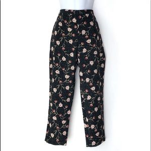 NWT TOP SHOP Black & Floral stretch Hostess Pants